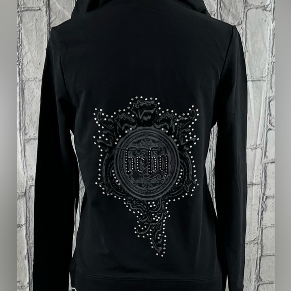 BCBG Maxazria Size:L WomenHoodie/Pants  Phinestone Detail Shimmer Thread Outline - Picture 6 of 16